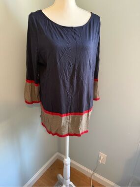 Talbots light weight navy blue blouse.  XL